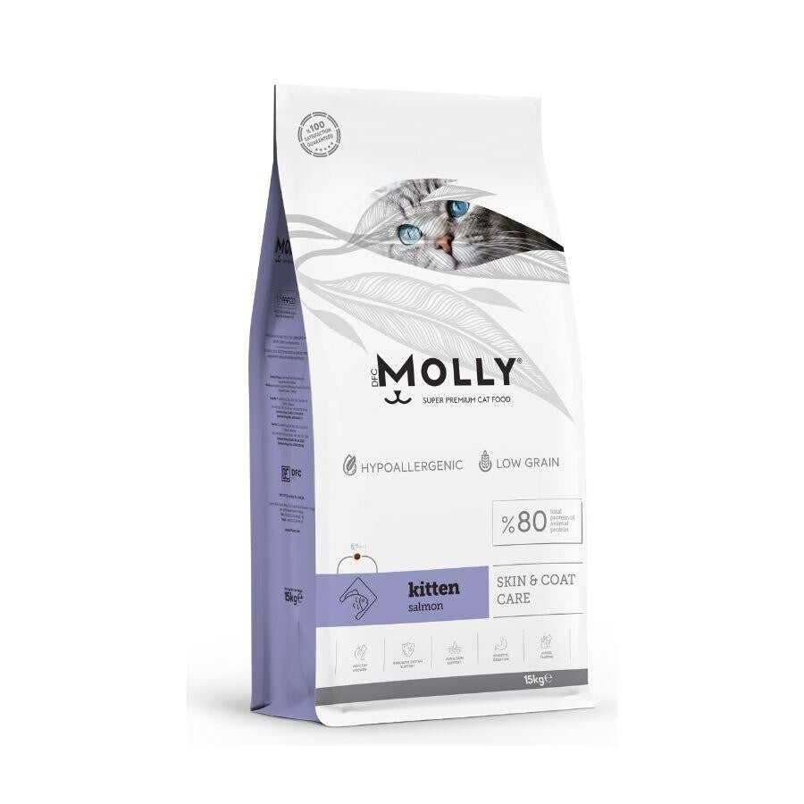 Molly Düşük Tahıllı Hypoallergenic Somonlu Yavru Kedi Maması 15 KG | SRC: Barcode: 8680542871812